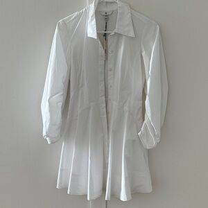 Banana Republic White Collared Mini Shirt Dress